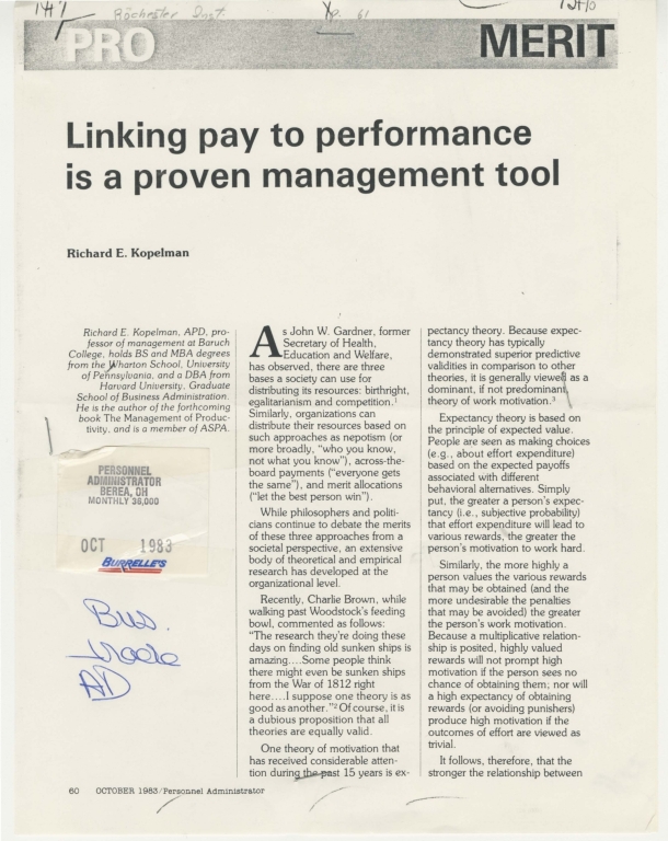 Linking pay to performance is proven management tool