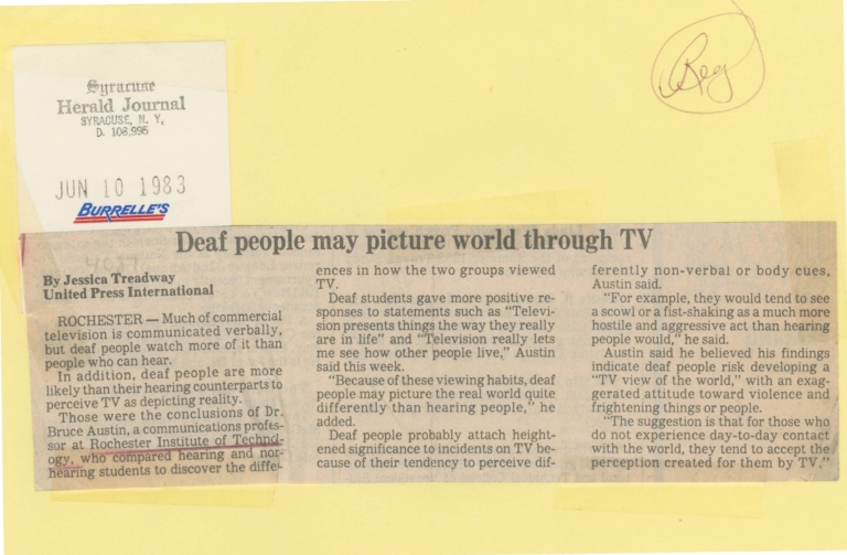 Deaf people may picture world through TV