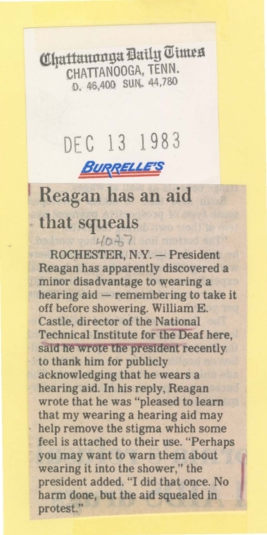 Reagan has aid that squeals