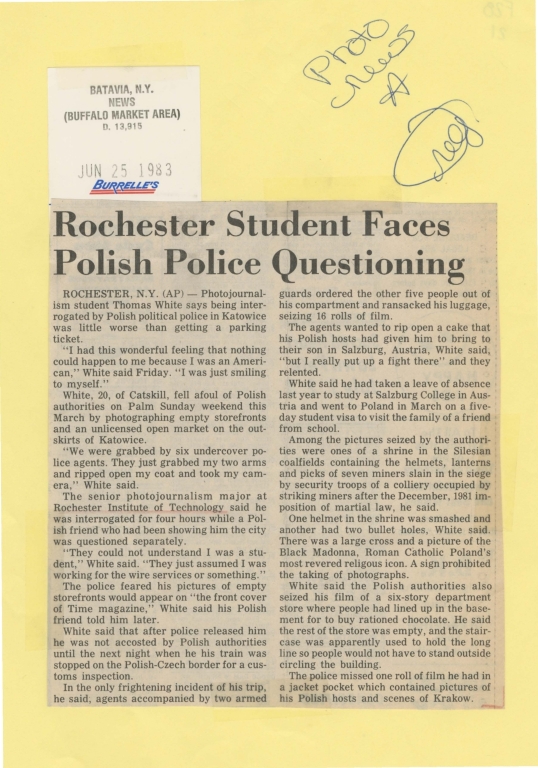 Rochester student faces polish police questioning