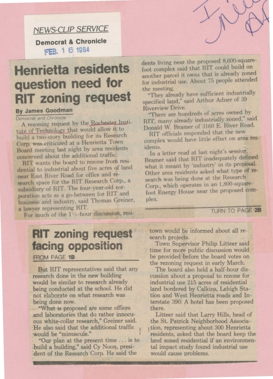 Henrietta residents question need for RIT zoning request