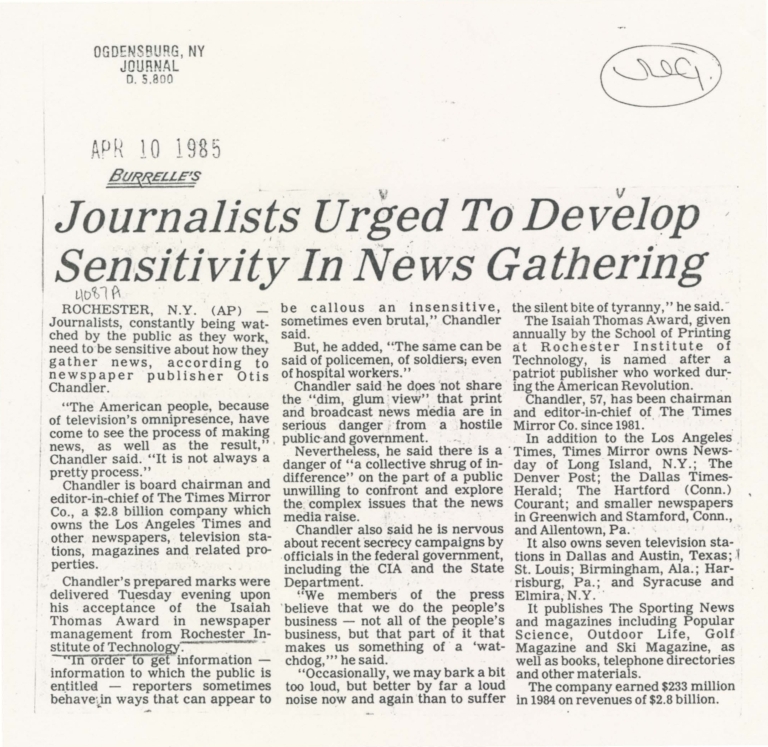 Journalists urged to develop sensitivity in news gathering