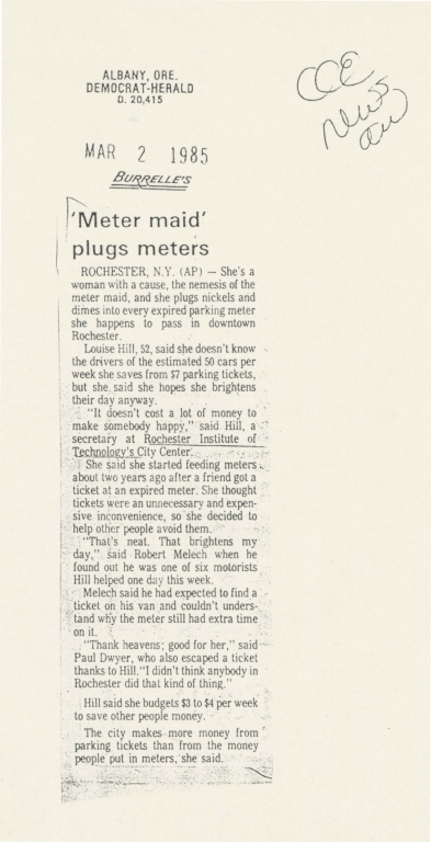 Meter maid' plugs meters