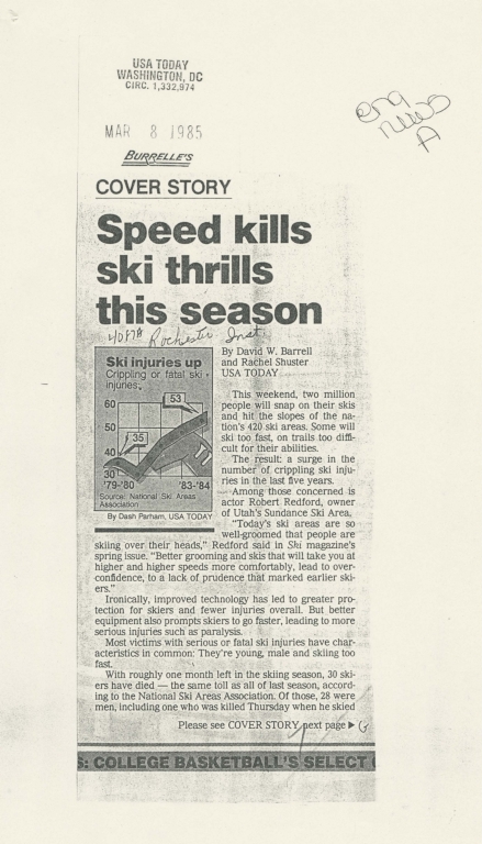 Speed kills ski thrills this season