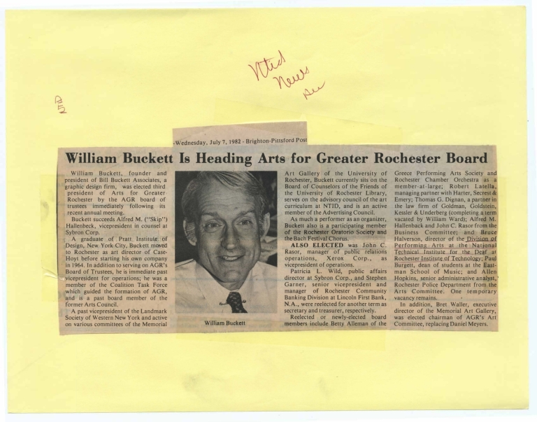 William Buckett is heading arts for greater Rochester board