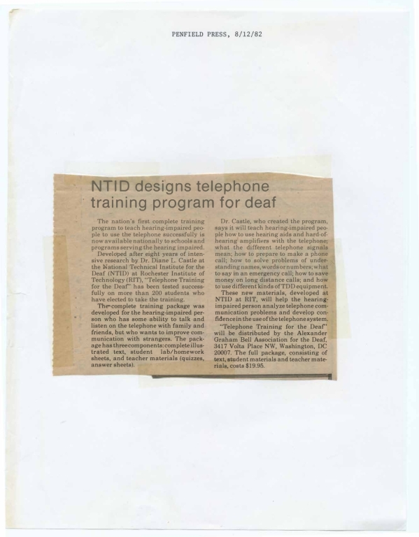 NTID designs telephone training program for deaf