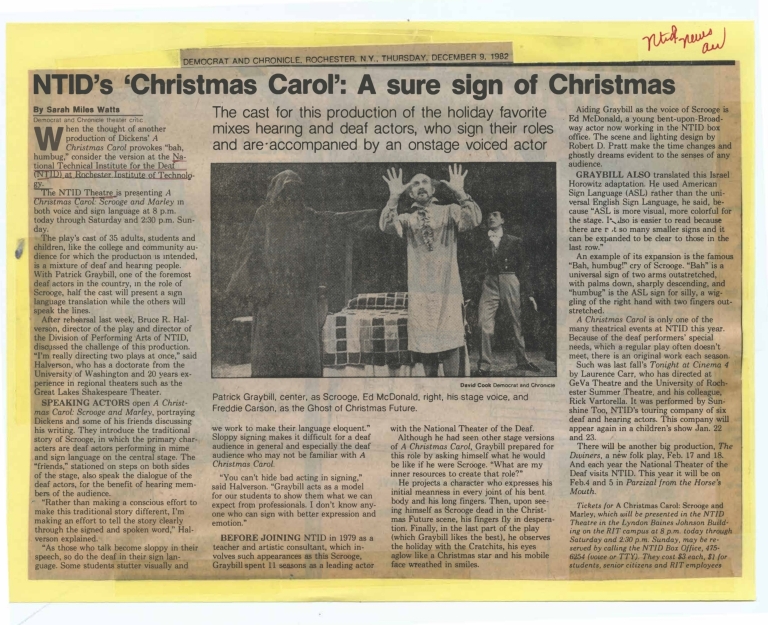 NTID's 'Christmas Carol': A sure sign of Christmas