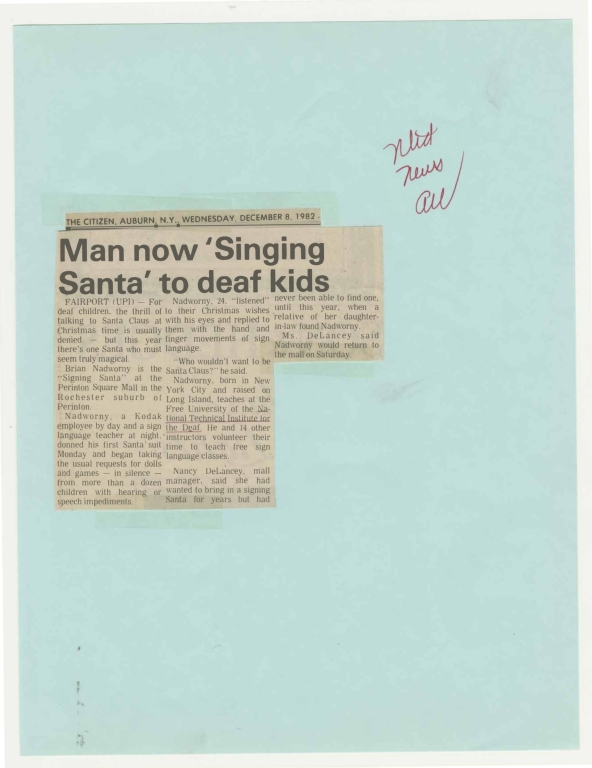 Man no 'Singing Santa' to deaf kids