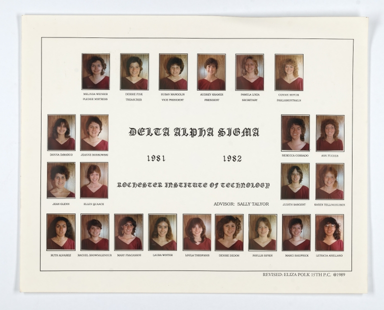 Delta Sigma Alpha member photos 1981-1982