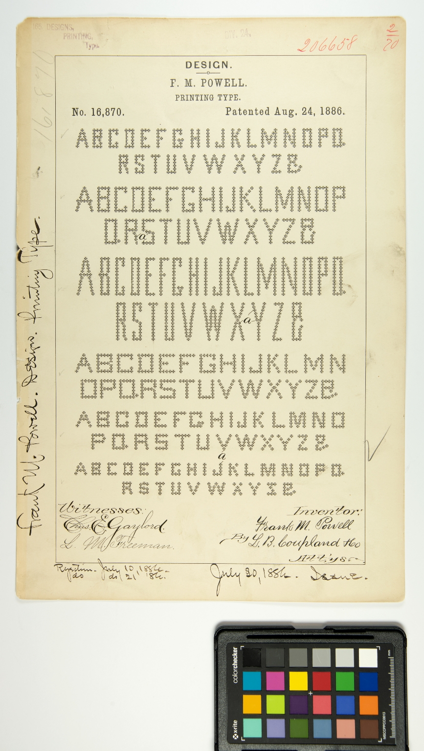 F.M. Powell, Printing Type