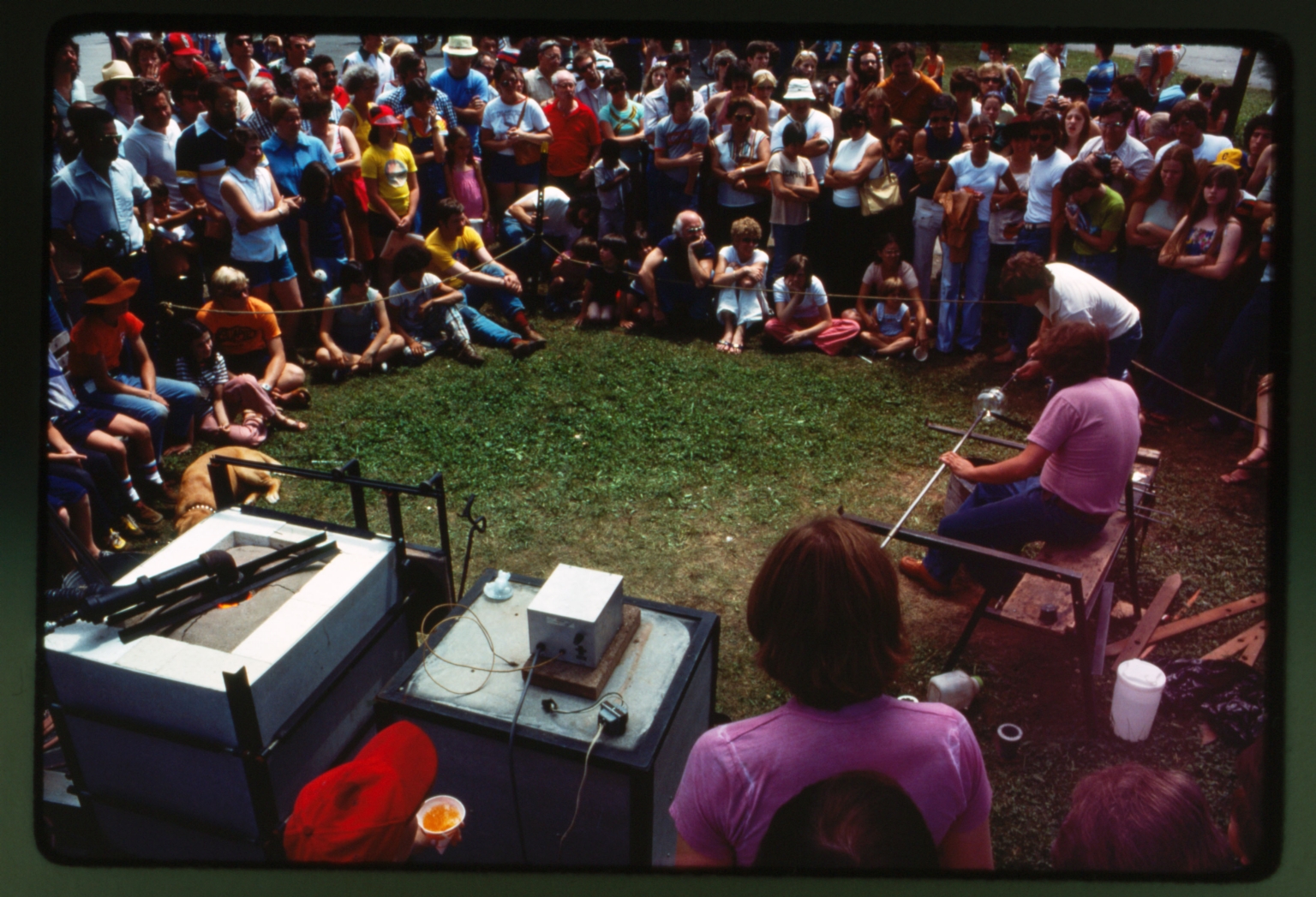 Mobile glass blowing demonstration