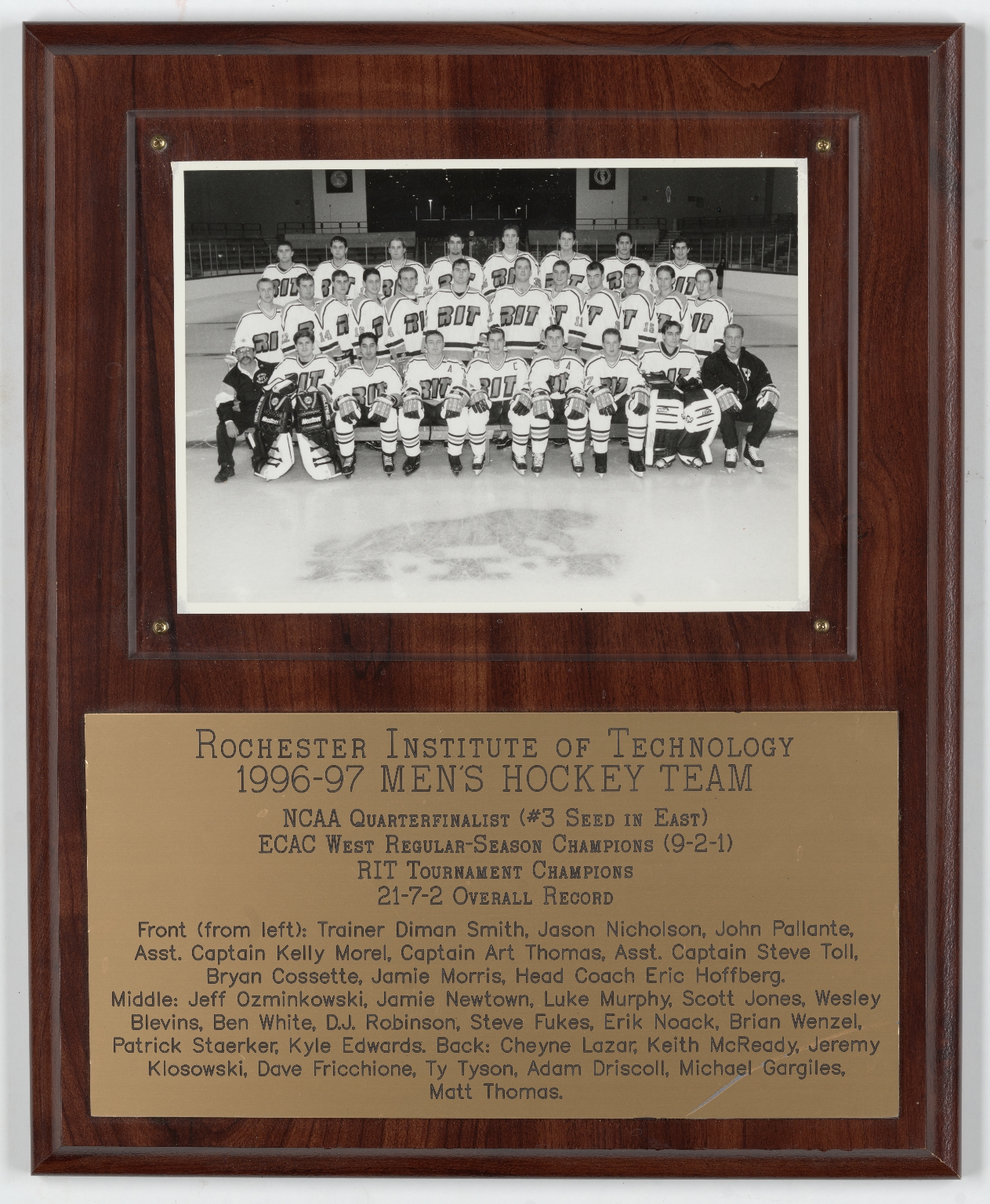 RIT 1996-97 Men's hockey team plaque