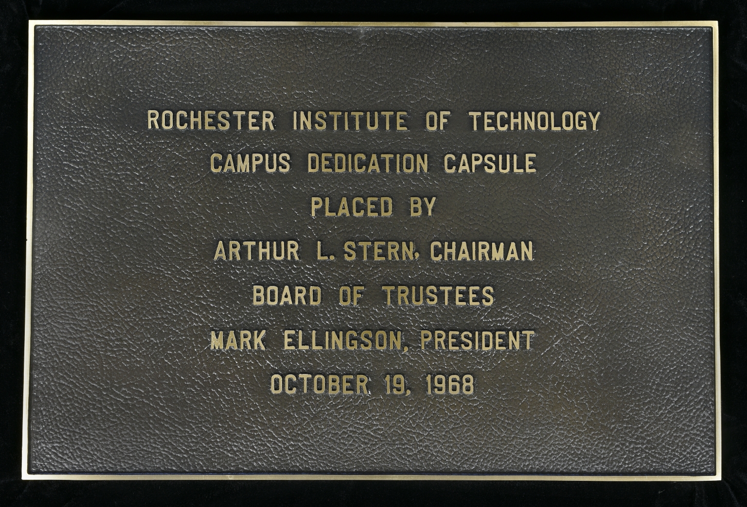Campus dedication capsule plaque