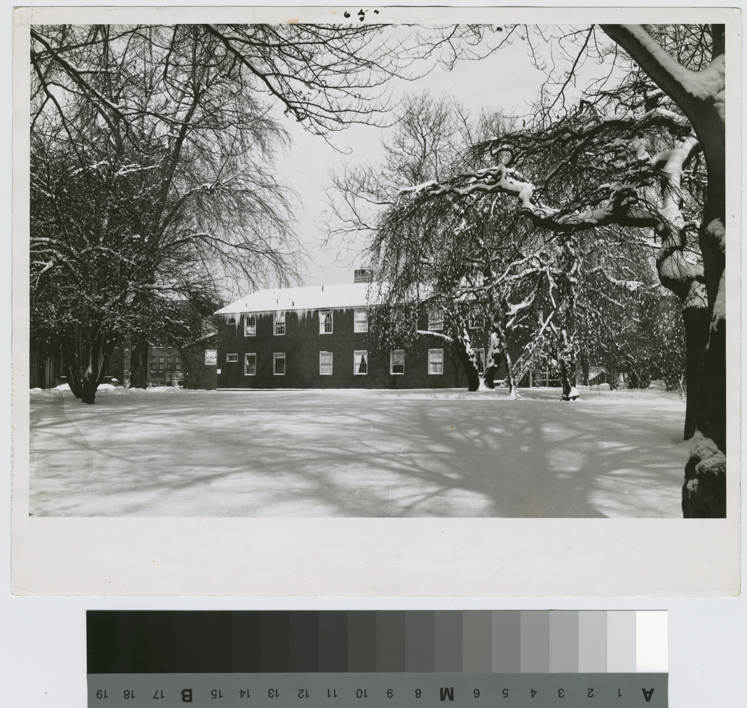 Winter Scene, temporary barracks, Rochester Institute of Technology [1947]  [picture].