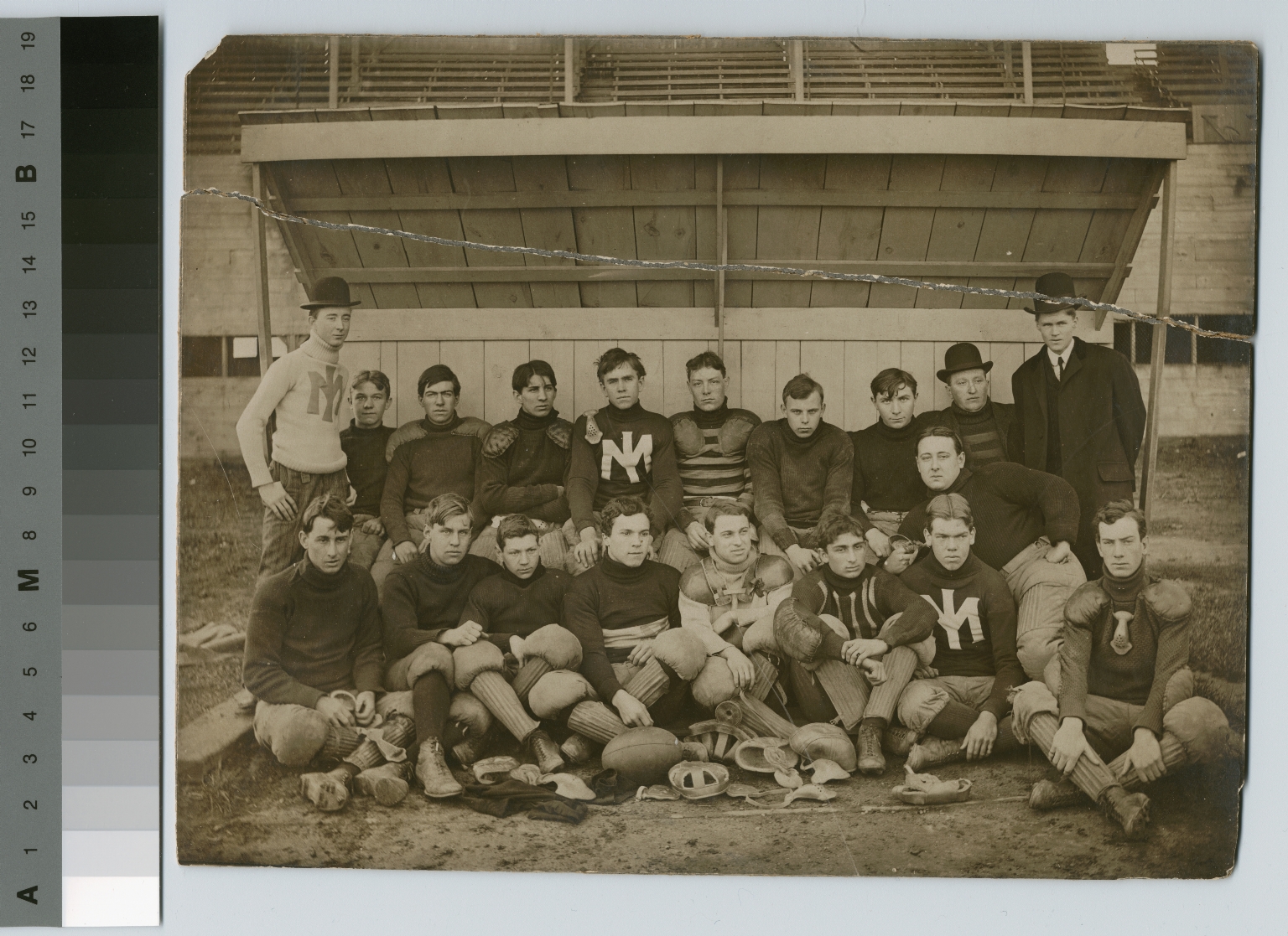 Student activities, group portrait of the Rochester Athenaeum and Mechanics Institute football team