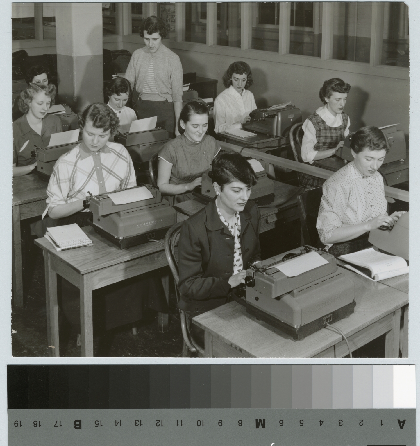 Academics, Business,Rochester Institute of Technology typing class, [1953-1960] [picture].