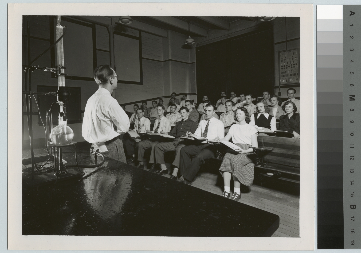 Academics, chemistry, Rochester Institute of Technology chemistry class with the instructor James Wilson, 1950