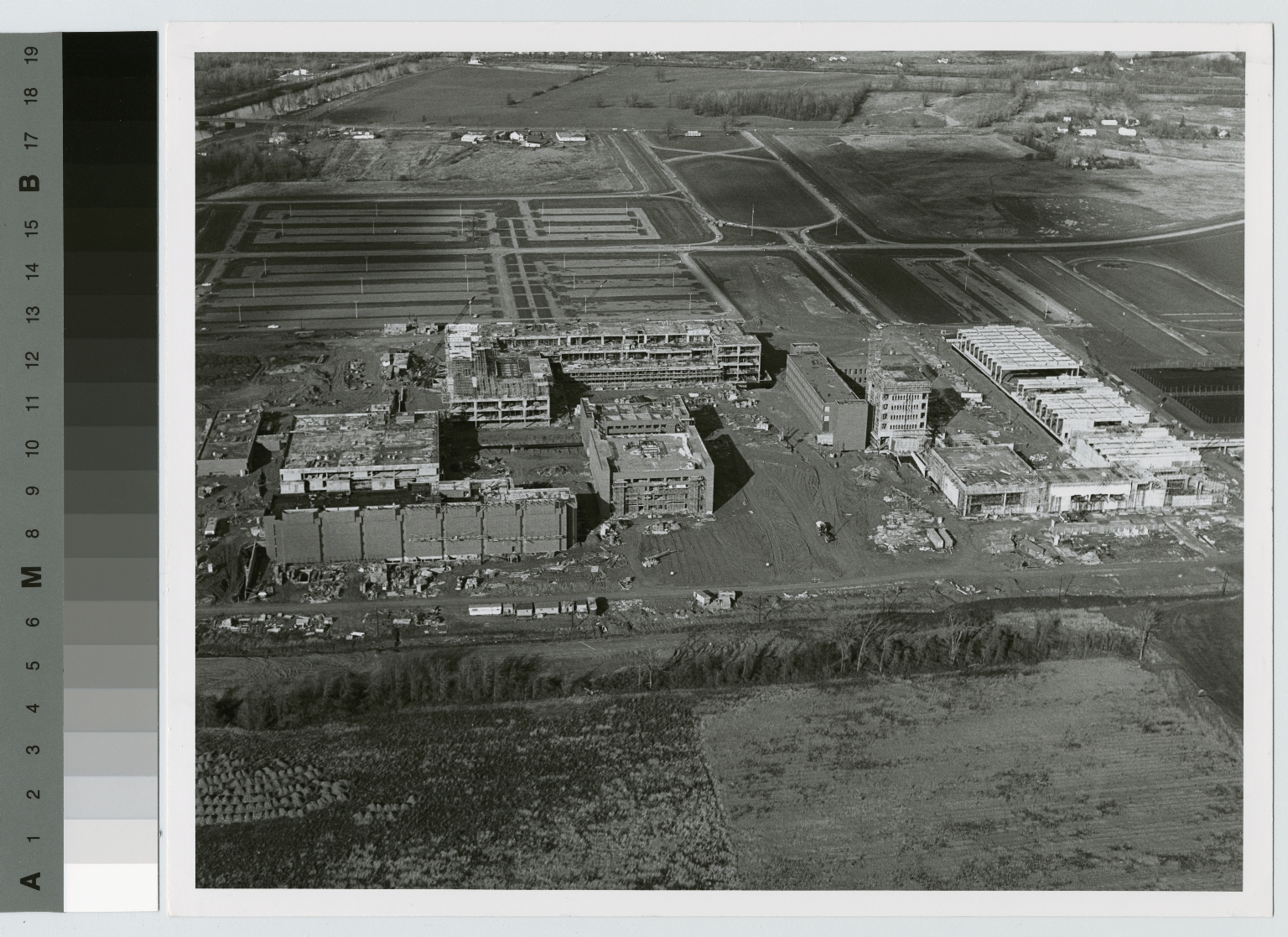 Aerial view of Henrietta campus during construction