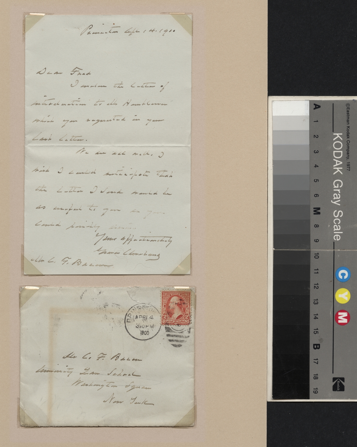 Grover Cleveland letter