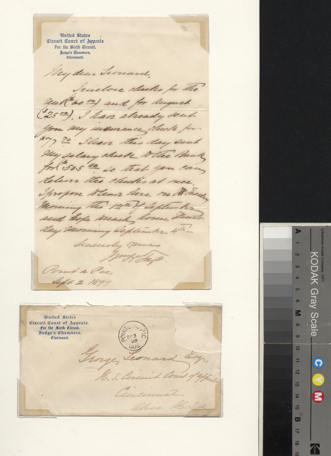 Taft letter to George Leonard