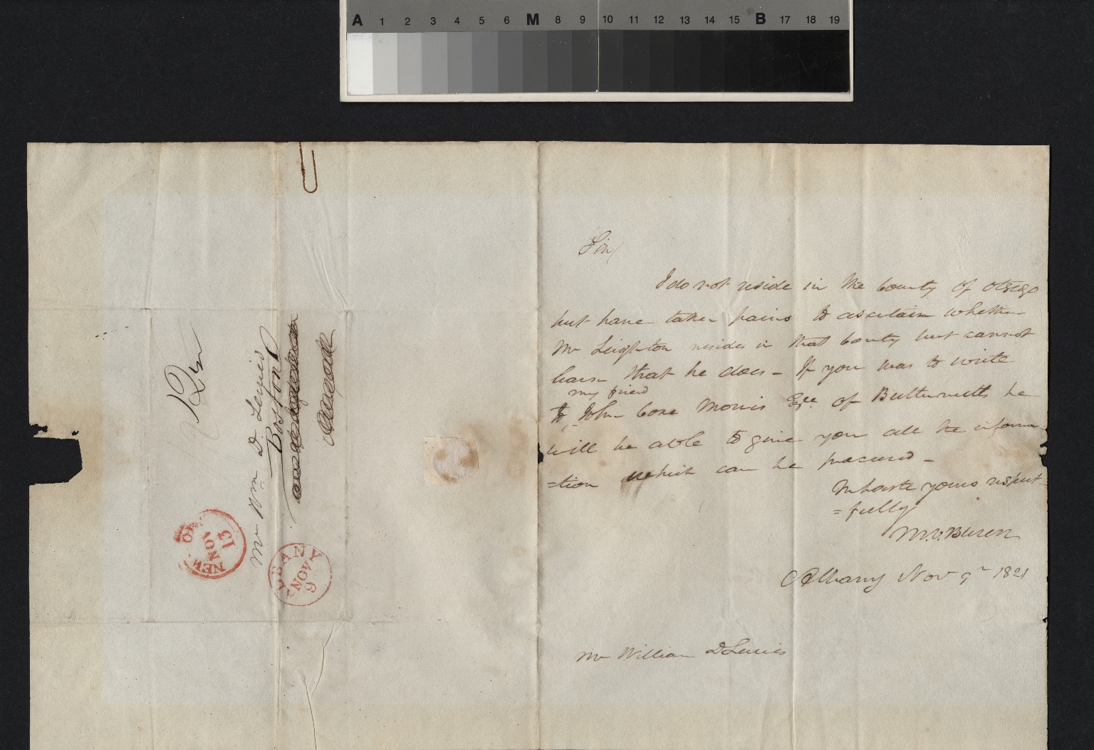 Van Buren letter to Lerries