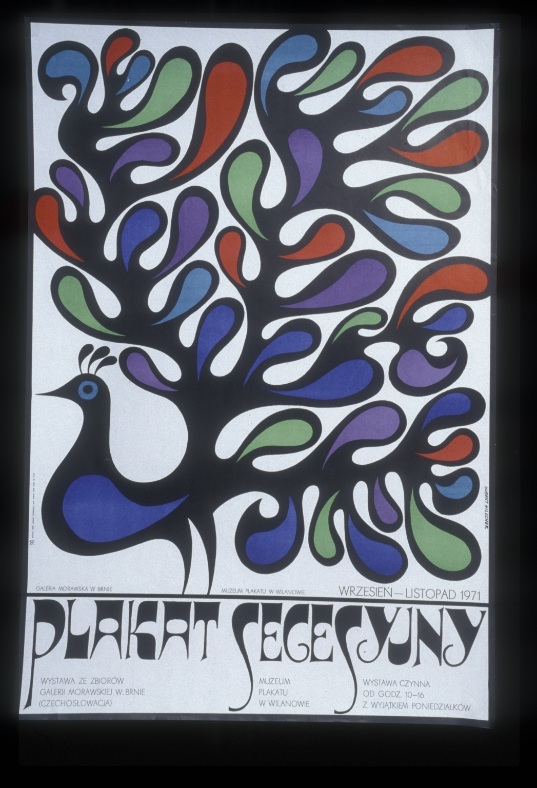 Plakat secesyjny: Muzeum Plakatu w Wilanowie, wrzesin - listopad 1971 : wystawa ze zbiorow Galerii Morawskiej w Brnie (Czechoslowacja)