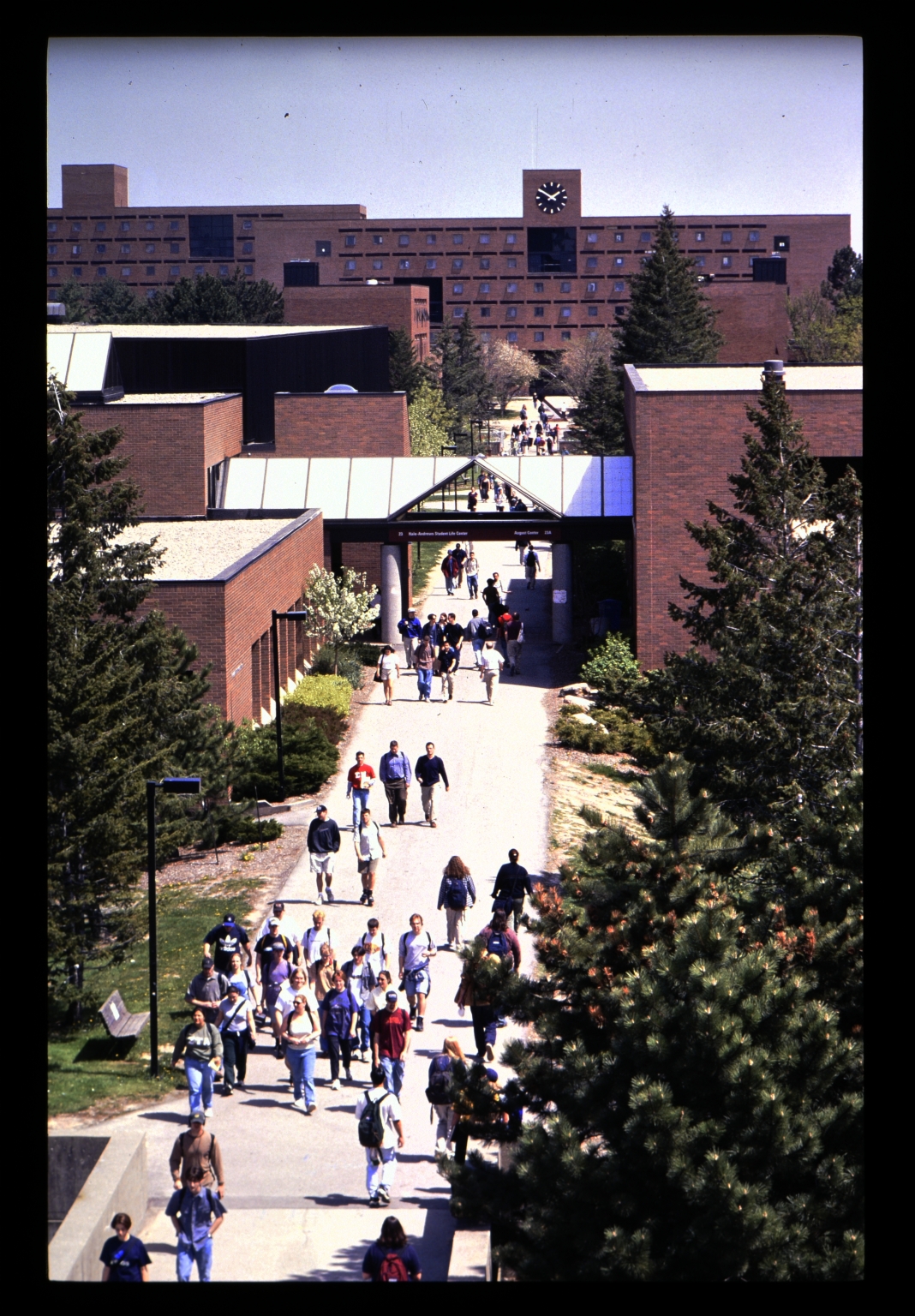 Students walking Quarter Mile