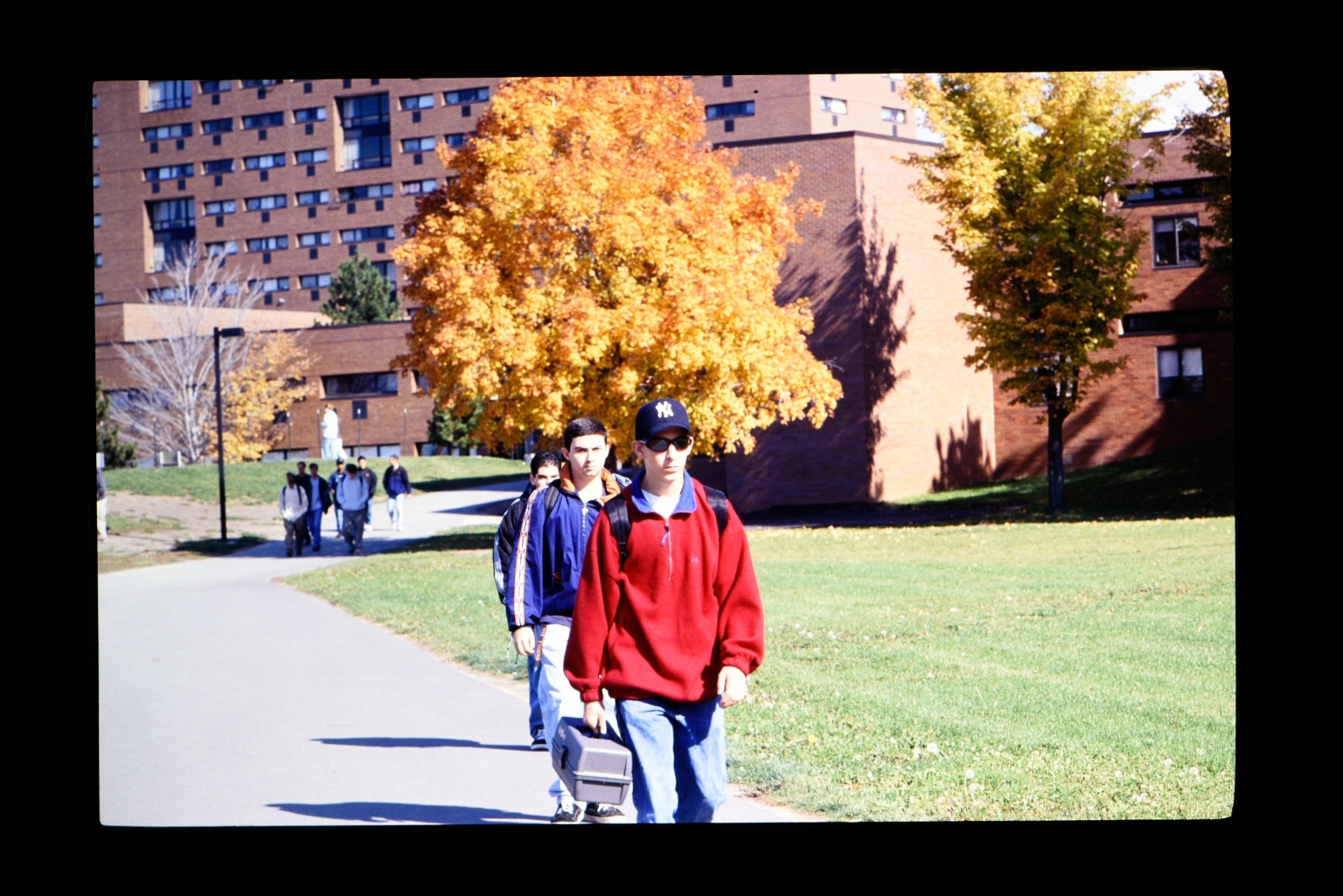 Walking across campus