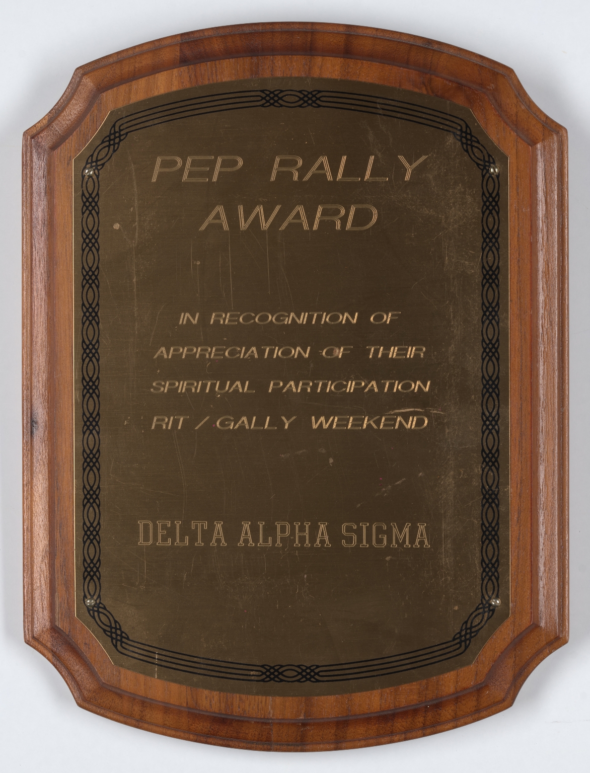 Pep Rally Award plaque
