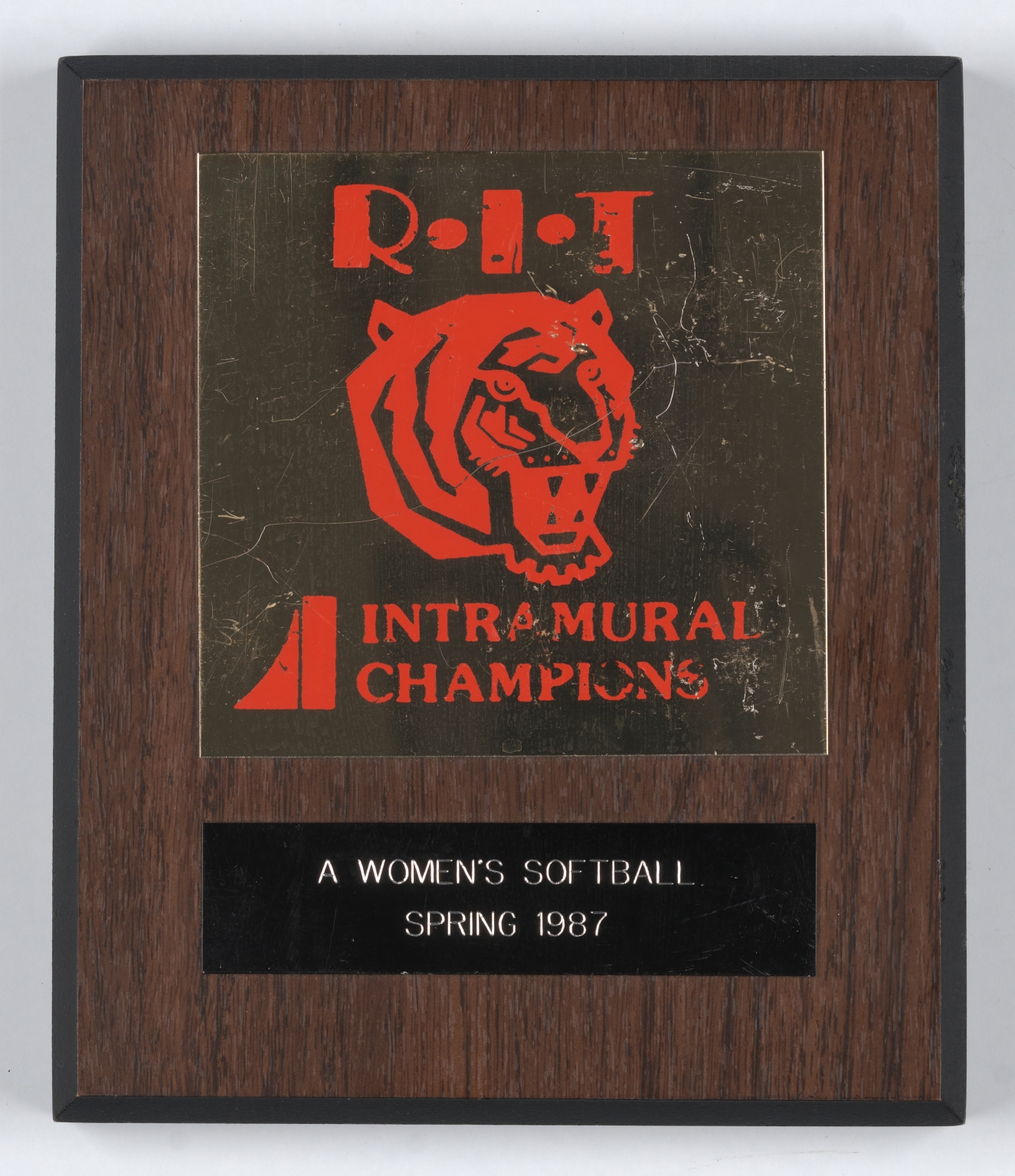 Intramural Champions softball plaque